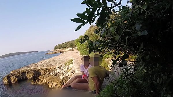 Teen teacher sucks my cock in a public beach in Croatia in front of everyone – it’s very risky with people near